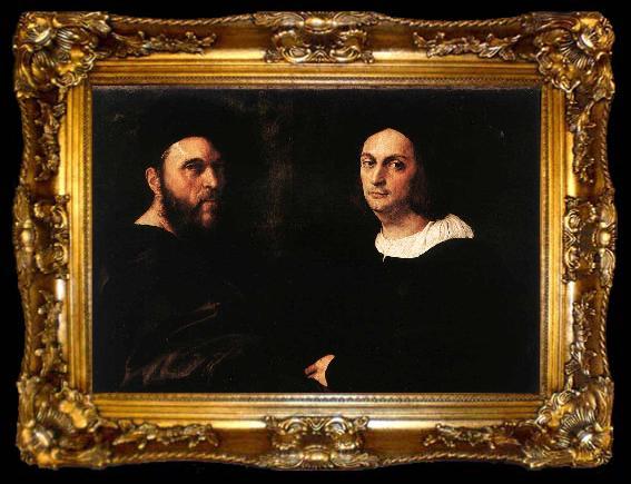 framed  Raphael Portrait of Andrea Navagero and Agostino Beazzano, ta009-2