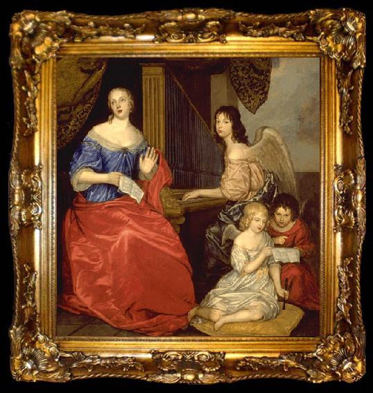 framed  Sir Peter Lely Louise de La Valliere and her children, ta009-2