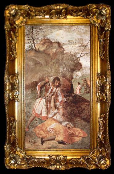framed  Titian Miracle of the Jealous Husband, ta009-2
