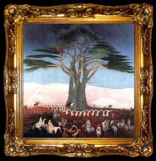 framed  Tivadar Kosztka Csontvary Pilgrimage to the Cedars in Lebanon, ta009-2