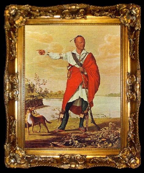 framed  William Berczy Oil portrait of Joseph Brant, ta009-2