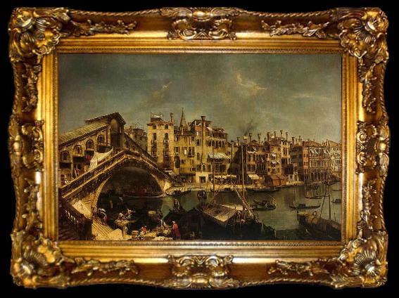 framed  Workshop of Michele Marieschi The Rialto Bridge from the Riva del Vin, ta009-2