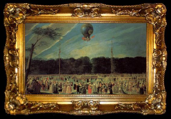 framed  Antonio Carnicero The  Ascent of a Montgolfier Balloon, ta009-2