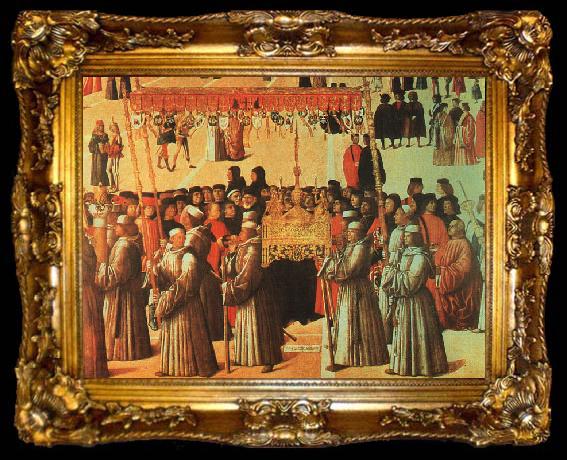 framed  BELLINI, Gentile Procession in the Piazza di San Marco, ta009-2