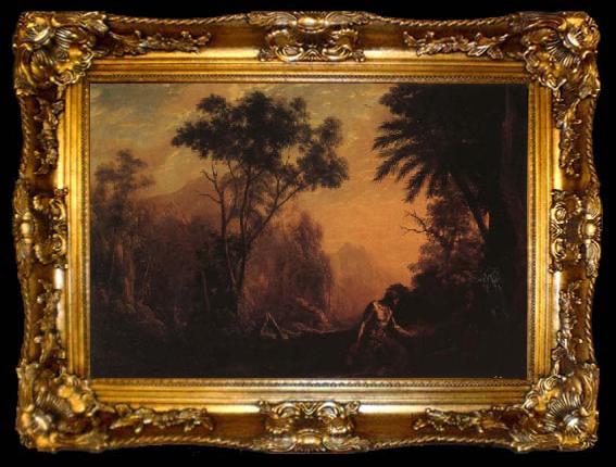 framed  Claude Lorrain Landscape with a Hermit, ta009-2