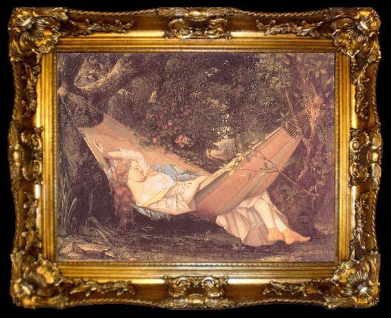 framed  Courbet, Gustave The Hammock, ta009-2