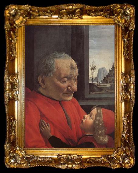 framed  Domenicho Ghirlandaio Alter Mann mit einem kleinen jungen, ta009-2