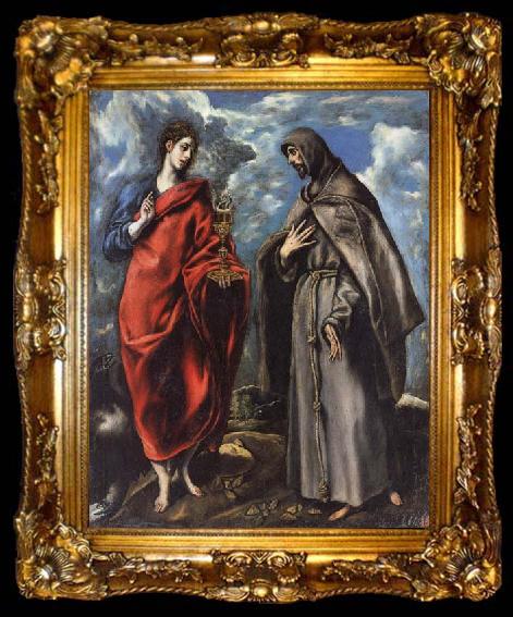 framed  El Greco SS.John the Evangelist and Francis, ta009-2