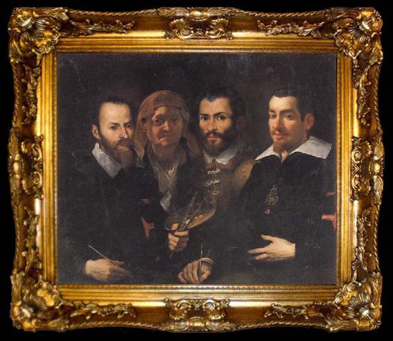 framed  Francesco Vanni Self-Portrait with Parents and Half-brother, ta009-2