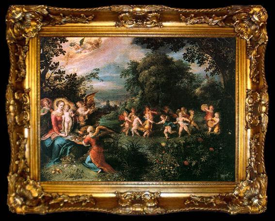 framed  Francken, Frans II Madonna and Child in a Landscape, ta009-2