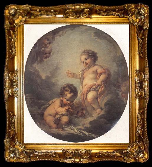 framed  Francois Boucher The Baby Jesus and the Infant St.John, ta009-2