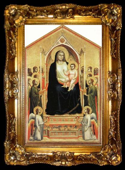 framed  Giotto Madonna and Child Enthroned among Angels and Saints, ta009-2