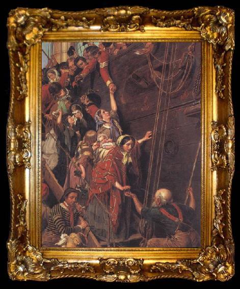 framed  Henry nelson o neil,A.R.A. Eastward Ho Angust 1857, ta009-2