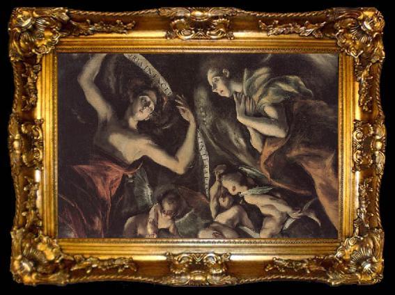 framed  El Greco Detail of The Adoration of the Shepherds, ta009-2
