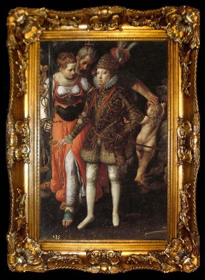 framed  Justus Tiel Allegory of the Edcation of Philip III, ta009-2