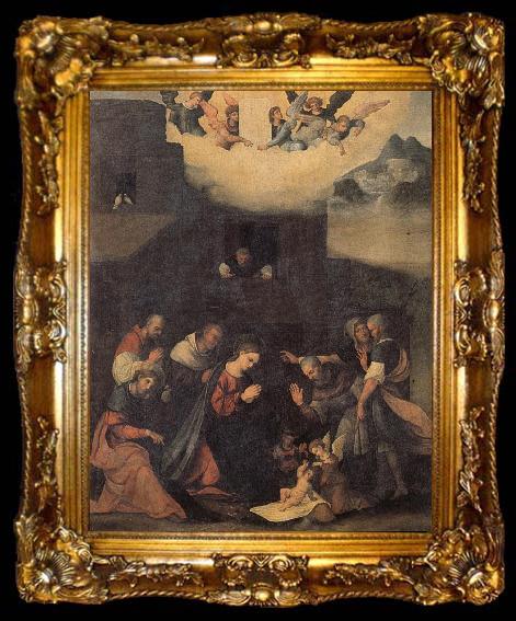 framed  MAZZOLINO, Ludovico The Adoration of the Shepherds, ta009-2