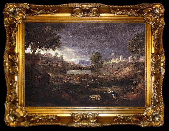 framed  POUSSIN, Nicolas Strormy Landscape with Pyramus and Thisbe, ta009-2