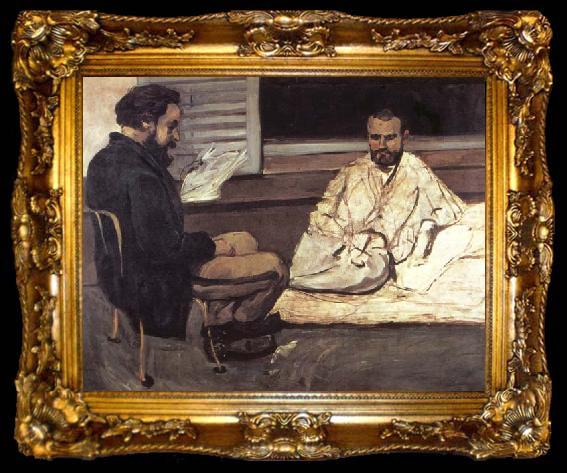framed  Paul Cezanne Paul Alexis faisant la lecture a Emile Zola, ta009-2