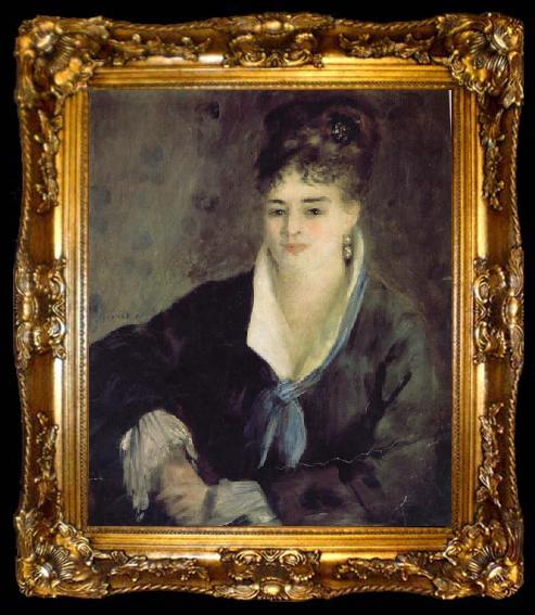 framed  Pierre Renoir Woman in Black, ta009-2