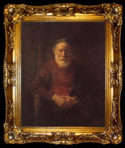 framed  REMBRANDT Harmenszoon van Rijn An Old Man in Red, ta009-2