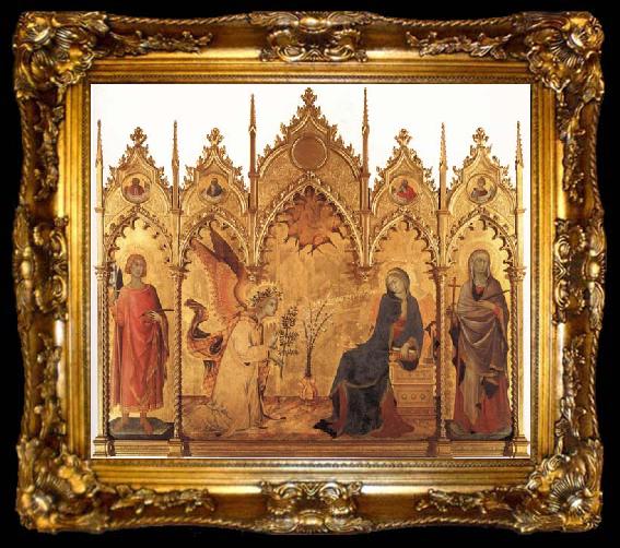framed  Simone Martini The Annunciation with SS.Ansanus and Margaret and Four Prophets, ta009-2