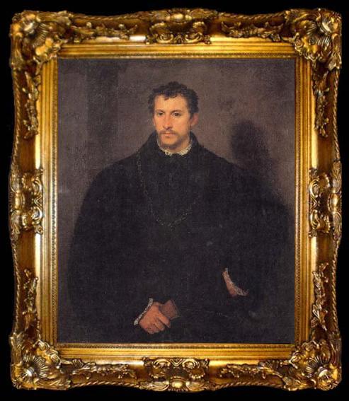 framed  Titian Portrait of a Gentleman, ta009-2