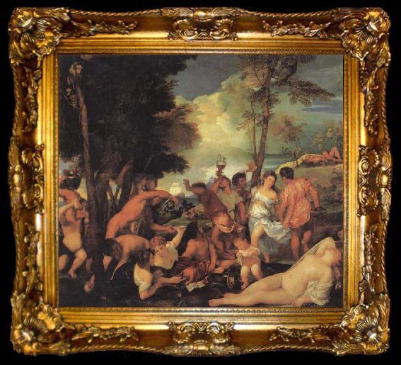 framed  Titian Bacchanal, ta009-2
