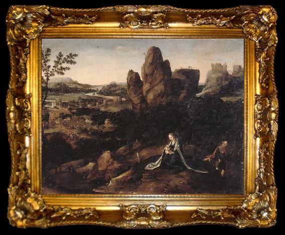 framed  unknow artist A landscape with the rest on the Flight into egypt, ta009-2