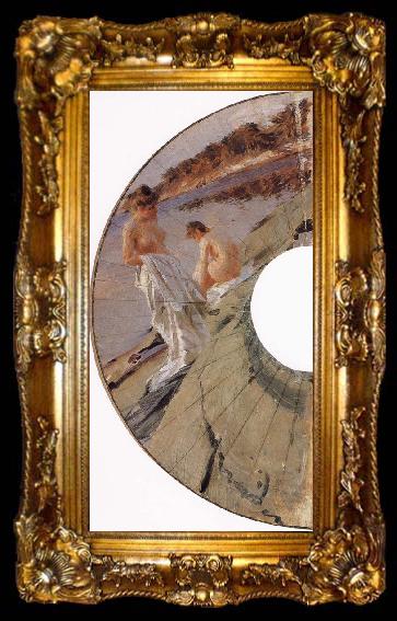 framed  Anders Zorn Les baigneuses, study, ta009-2