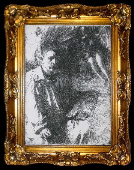 framed  Anders Zorn Self Portrait with Model II., ta009-2
