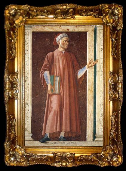 framed  Andrea del Castagno Famous Persons: Dante Allighieri, ta009-2