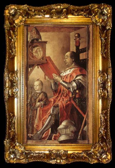 framed  BERRUGUETE, Pedro Federico da Motefeltro,Duke of Urbino,with His Son Guidobaldo, ta009-2
