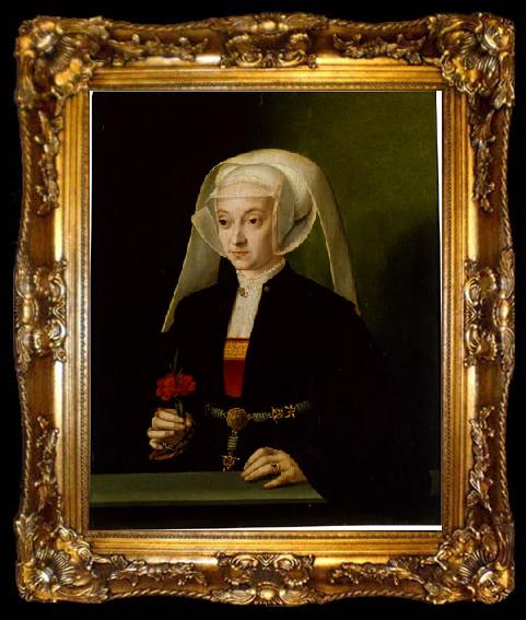 framed  Barthel Bruyn Portrait of a Young Woman, ta009-2