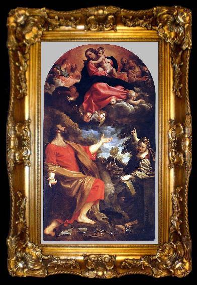 framed  CARRACCI, Annibale The Virgin Appears to Sts Luke and Catherine, ta009-2