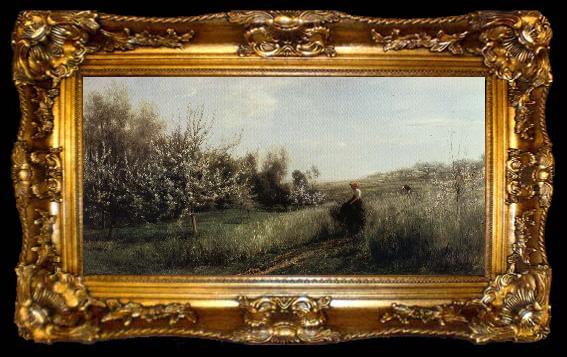 framed  Charles Francois Daubigny Spring, ta009-2