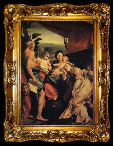 framed  Correggio Madona with Saint jerome, ta009-2