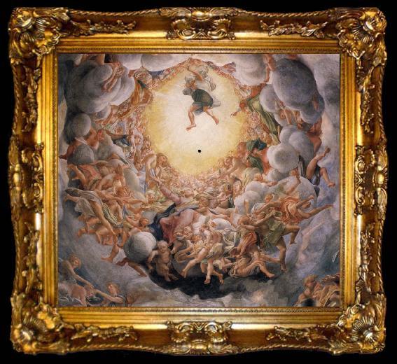 framed  Correggio Assumption of the Virgin,detail of the cupola, ta009-2