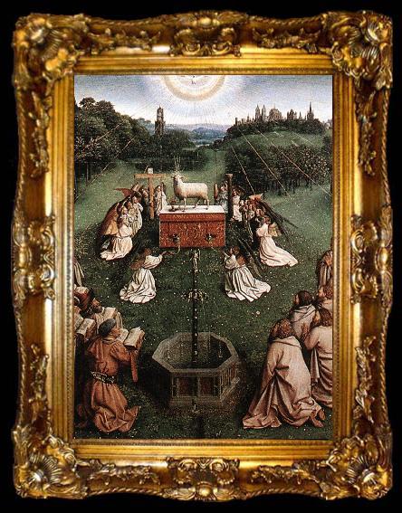 framed  EYCK, Jan van Adoration of the Lamb (detail), ta009-2
