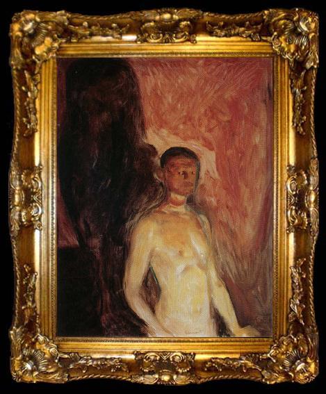 framed  Edvard Munch Self Portrait in Hell, ta009-2
