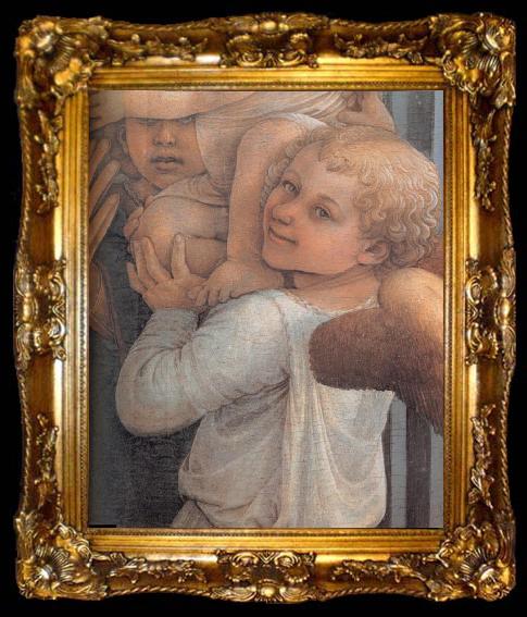framed  Fra Filippo Lippi Details of  Madonna and Child with Two Angels, ta009-2