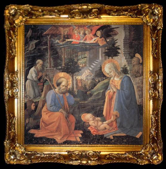 framed  Fra Filippo Lippi The Adoration of the Infant jesus, ta009-2