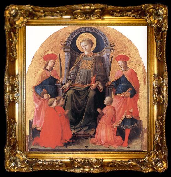 framed  Fra Filippo Lippi St Lawrence Enthroned with Sts Cosmas and Damian,Other Saints and Donors, ta009-2