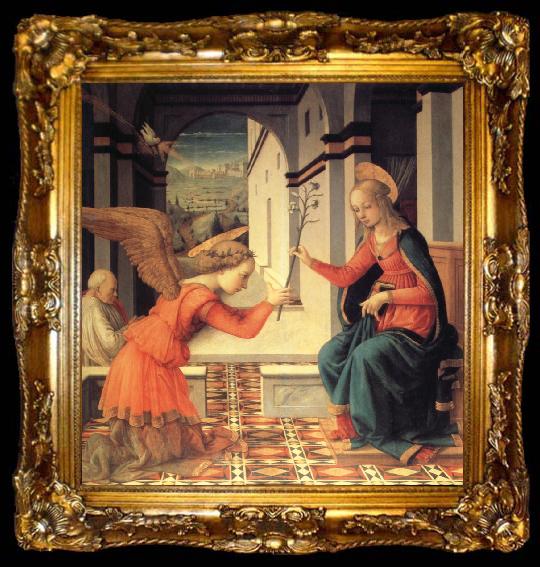 framed  Fra Filippo Lippi The Annunciation with Donor, ta009-2