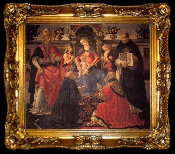 framed  GHIRLANDAIO, Domenico Madonna and Child Enthroned between Angels and Saints, ta009-2