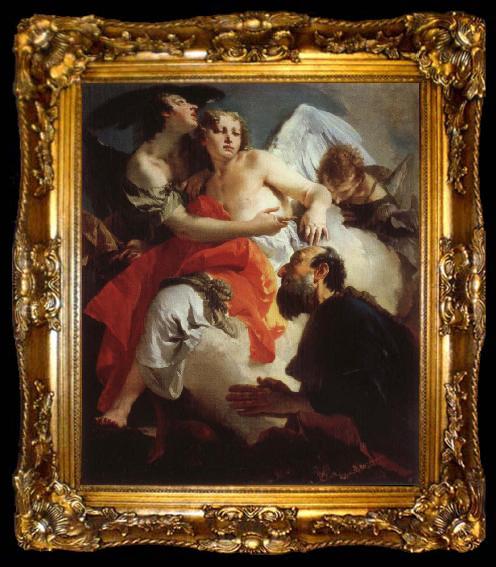 framed  Giambattista Tiepolo Abraham and the Angels, ta009-2