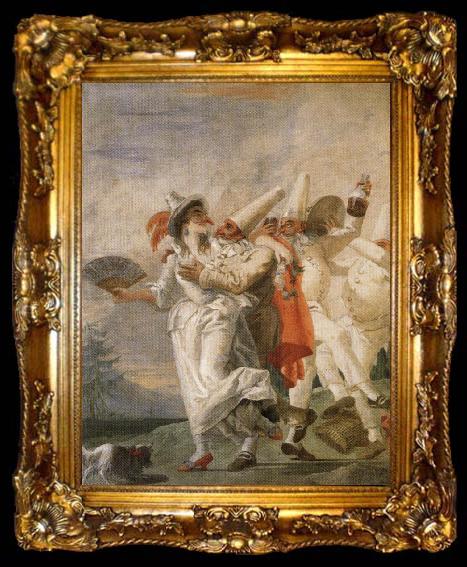 framed  Giambattista Tiepolo Pulcinella in Love, ta009-2