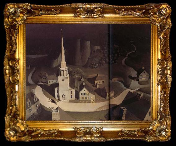 framed  Grant Wood La chevauchee nocturne de paul Revere, ta009-2