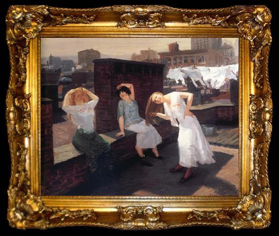 framed  John sloan Sunday,Women Drying Their Hair, ta009-2