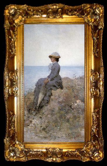 framed  Nicolae Grigorescu On the Sea Shore, ta009-2