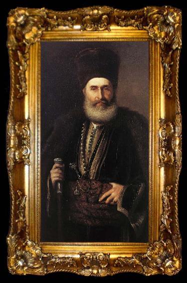 framed  Nicolae Grigorescu Portrait of the Great Boyar Nicolae Grigorescu, ta009-2